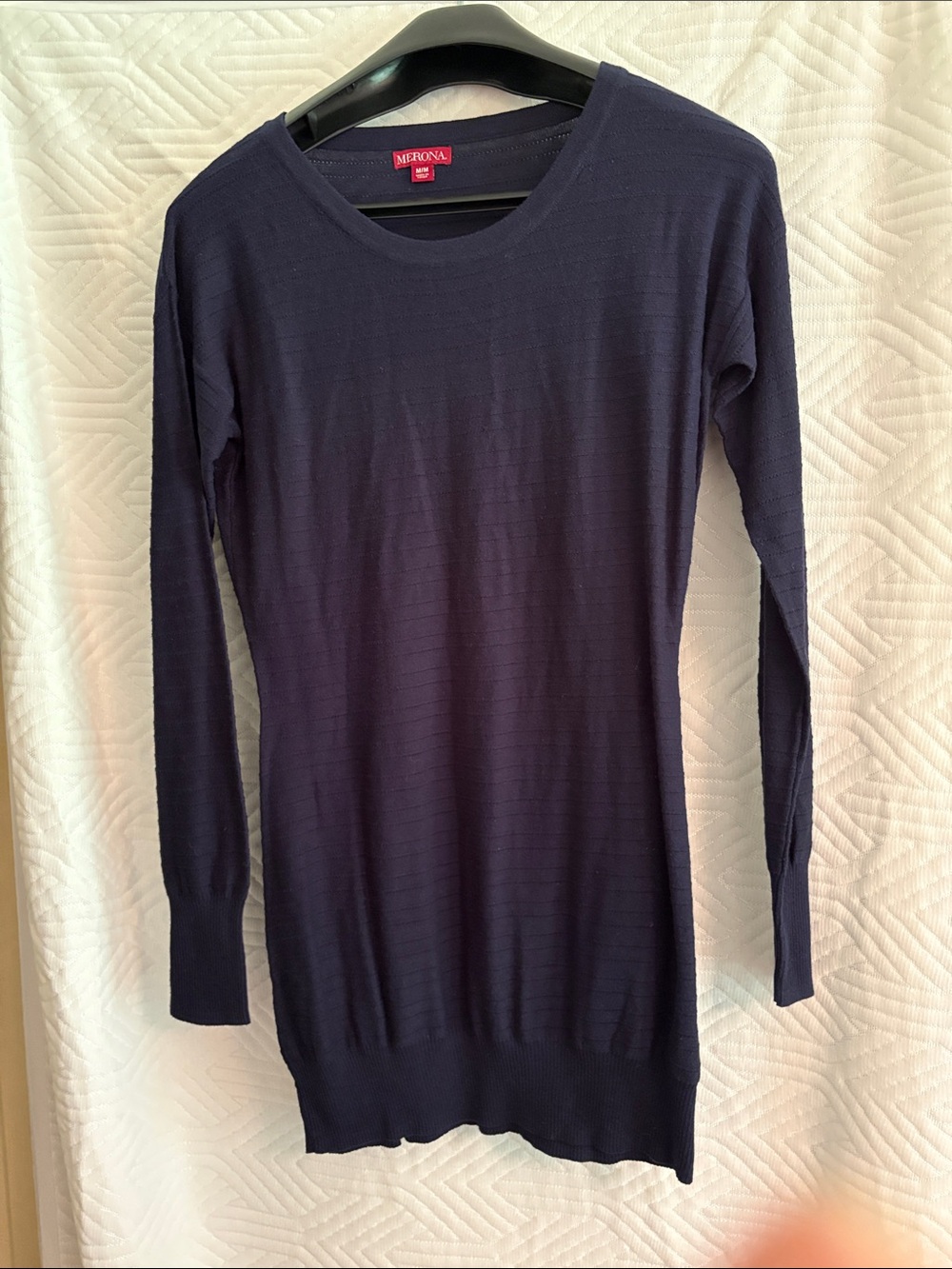 Merona Navy Long Sleeve Knit Tunic Top